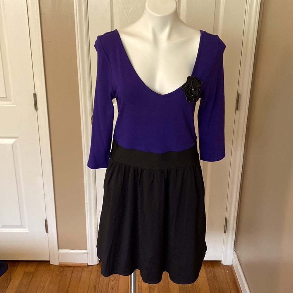 Purple & black express skater dress